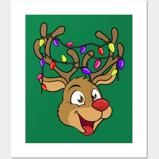 it looks like this reindeer is dizzy but very cute Posters and Art